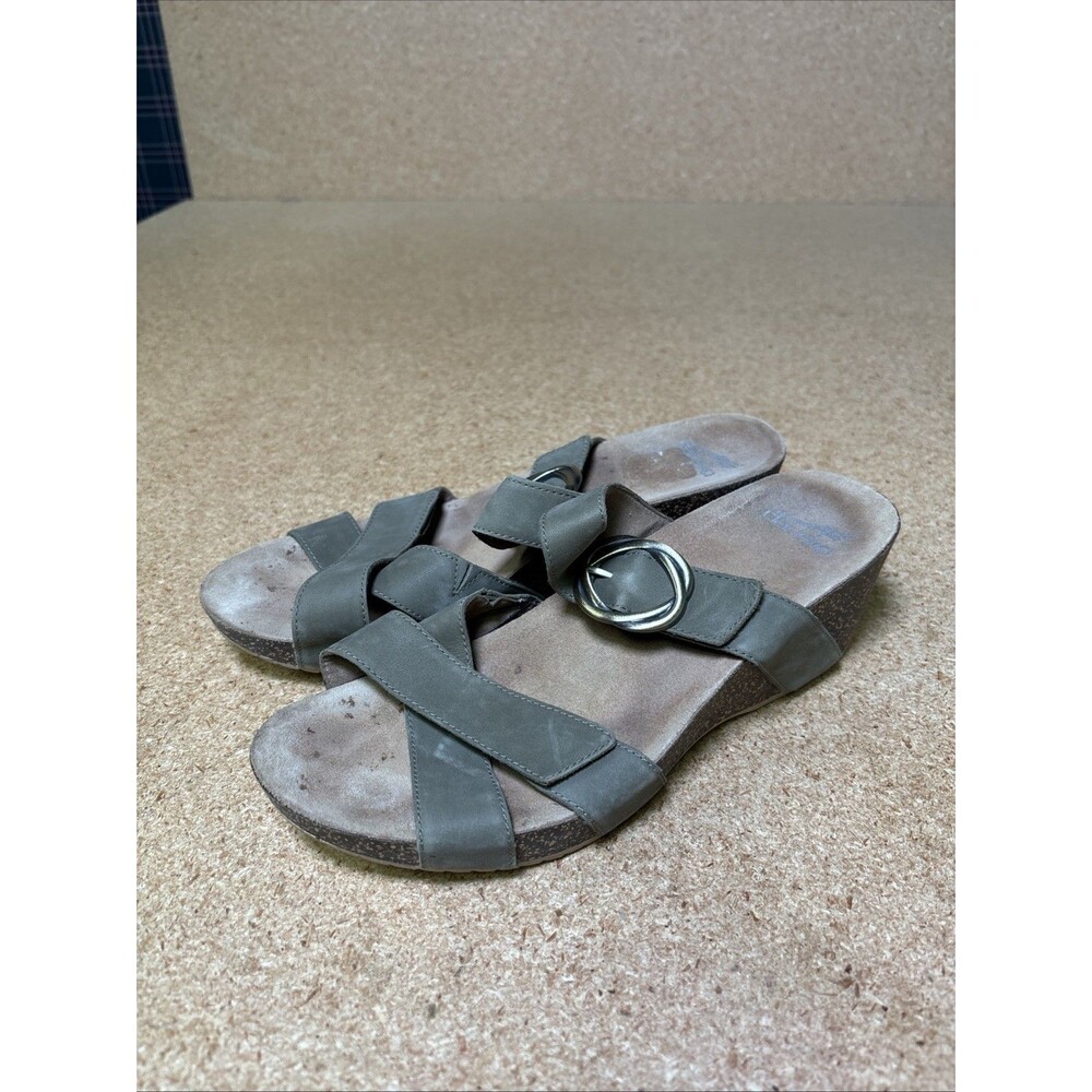 DANSKO Susie Milled Nubuck Wedge Sandals 10-10.5 EU 41 Cork Slip On Minimalist